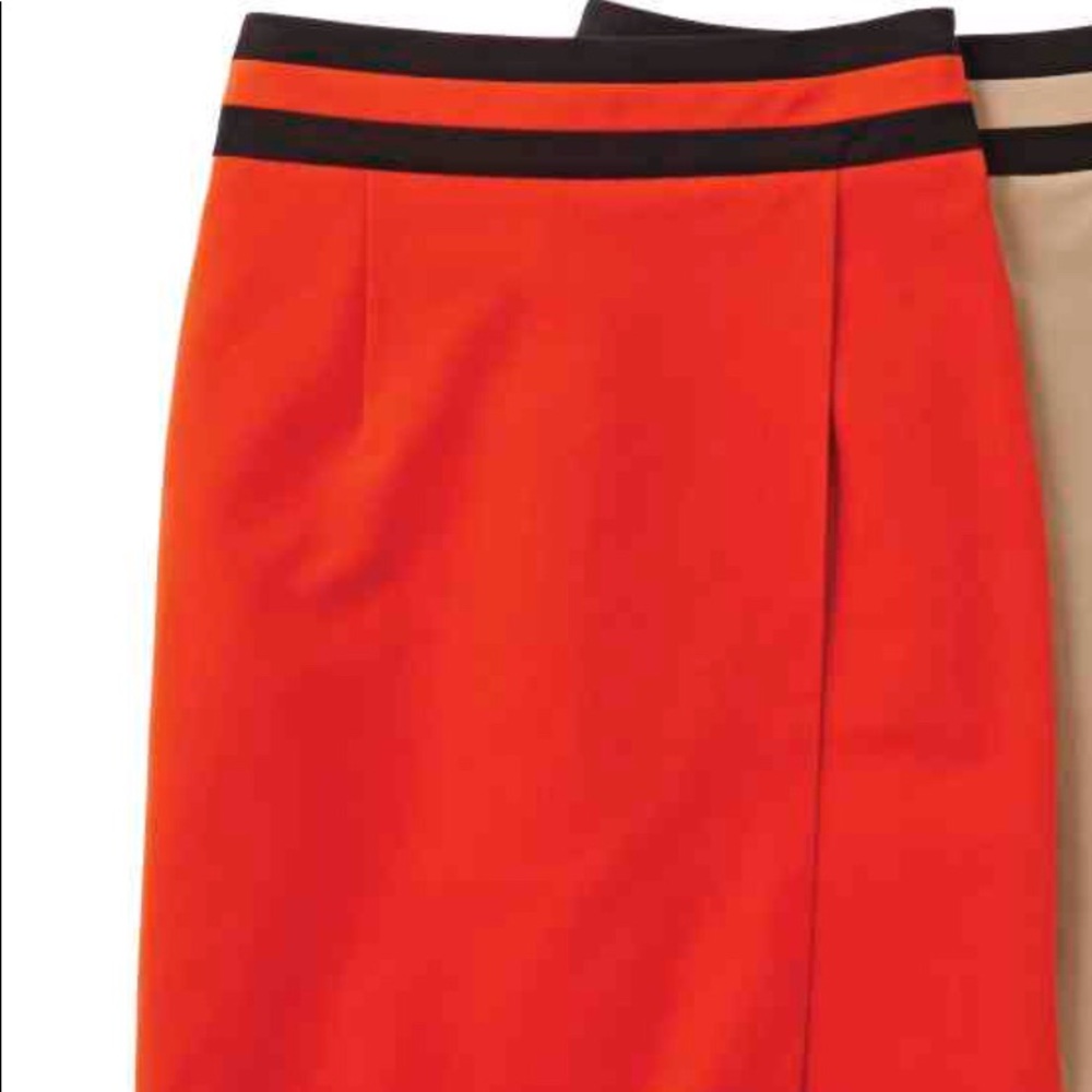 Worthington Orange & Black Pencil Skirt